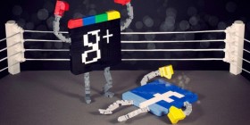 Pelea entre Google + y Facebook hecha con LEGO