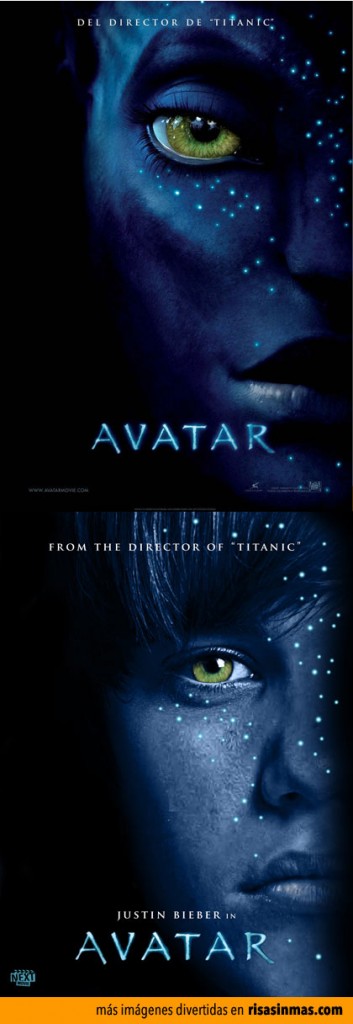 Pósters de cine famosos con Justin Bieber: Avatar
