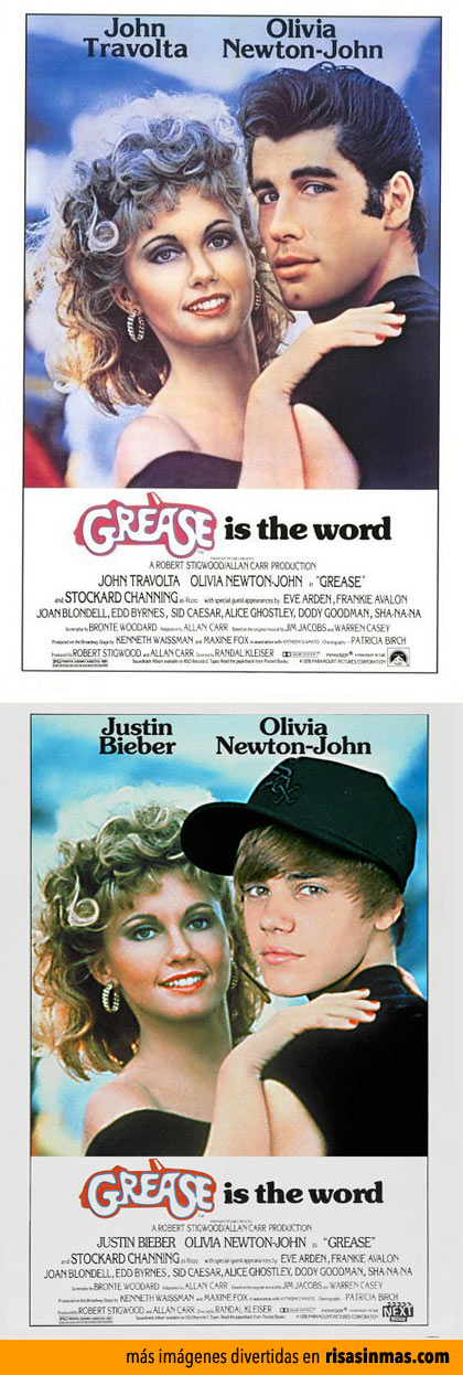 Pósters de cine famosos con Justin Bieber: Grease