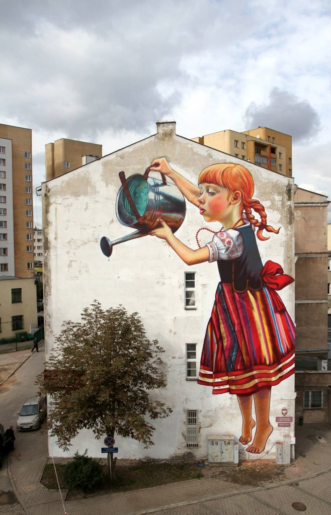Arte callejero en una calle de Polonia