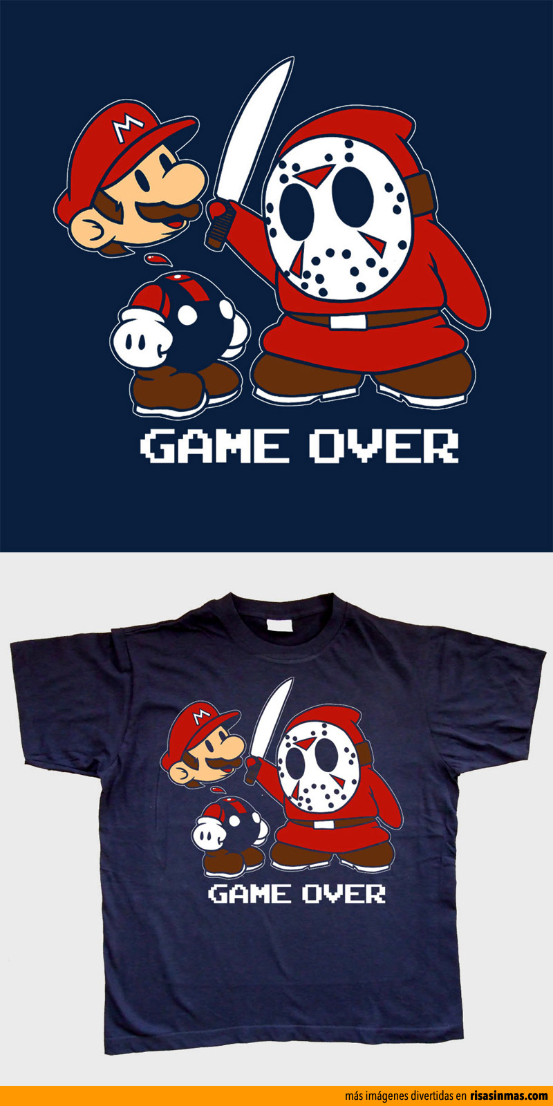 Camiseta Super Mario Bros vs Jason Voorhees