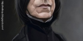 Caricatura de Alan Rickman como Severus Snape