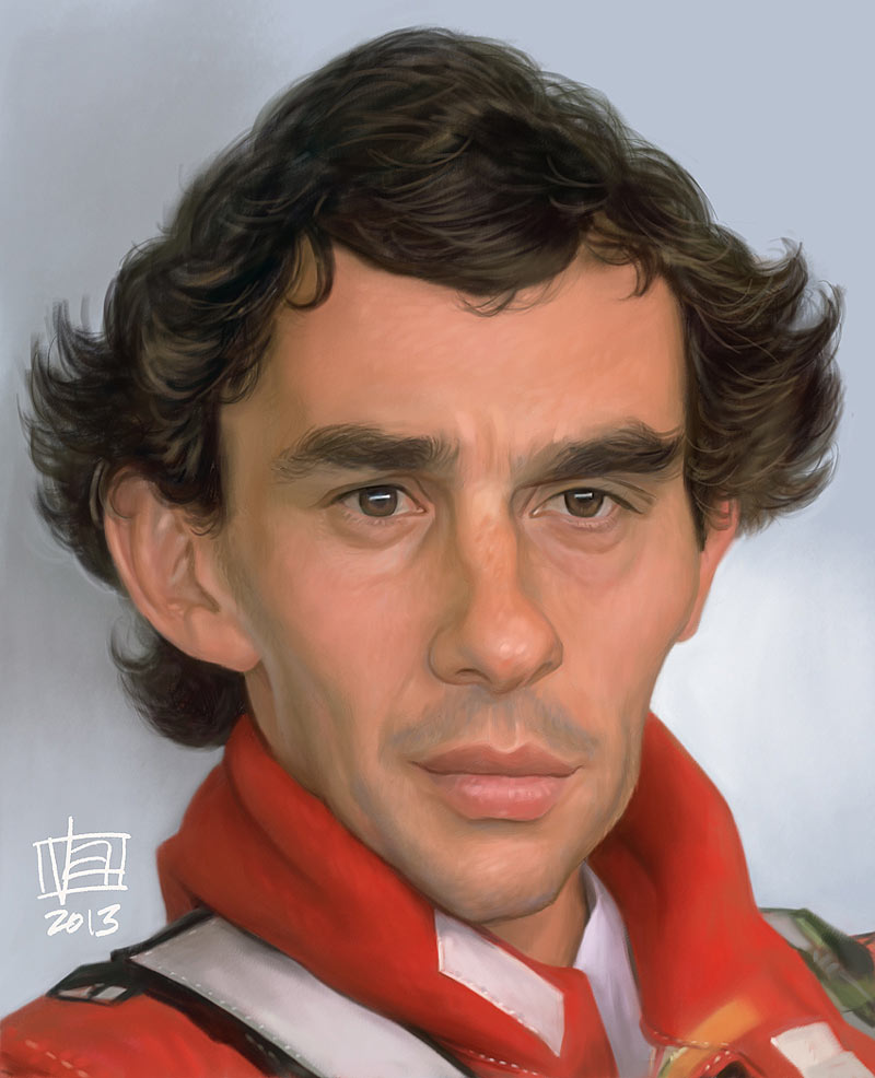 Caricatura de Ayrton Senna
