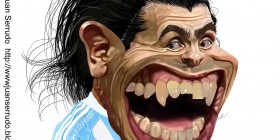 Caricatura de Carlos Tévez