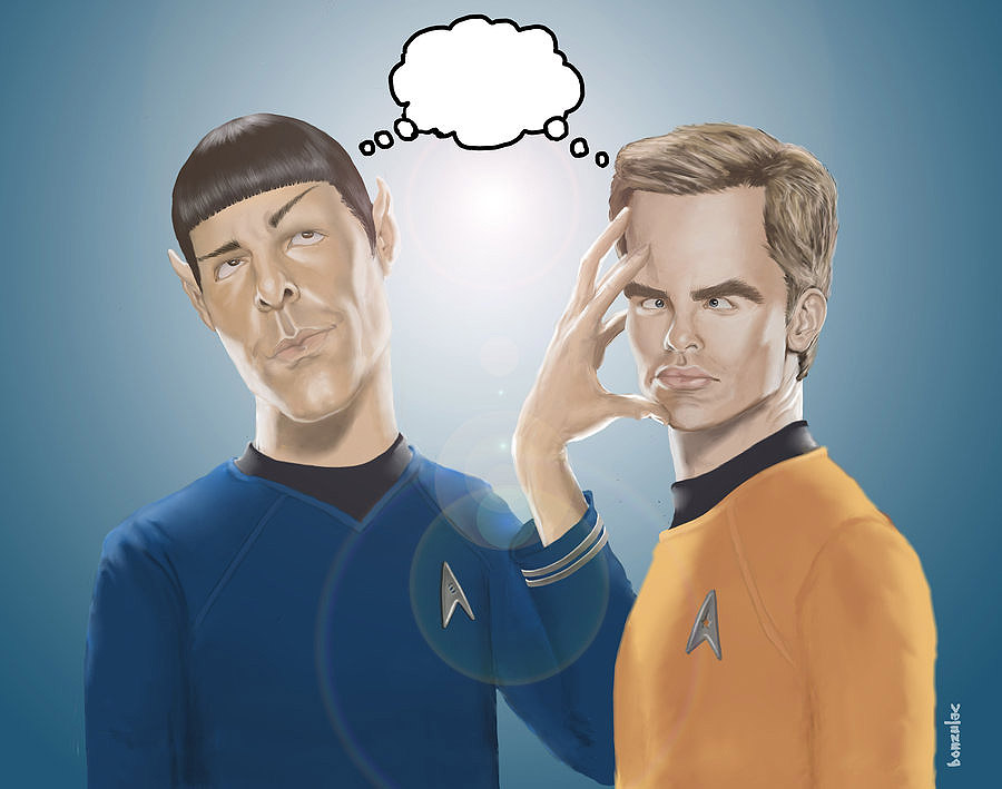 Caricatura de Chris Pine y Zachary Quinto en Star Trek