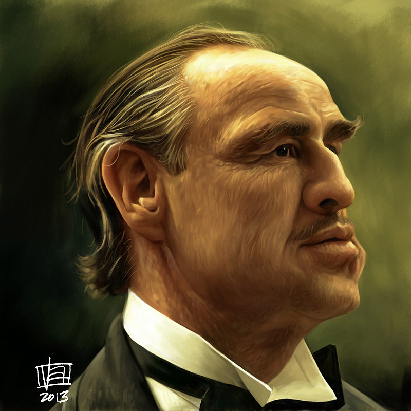 Caricatura de Don Corleone (Marlon Brando)