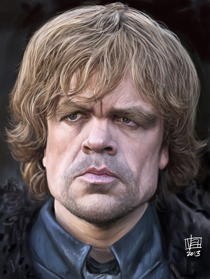 Caricatura de Peter Dinklage como Tyrion Lannister