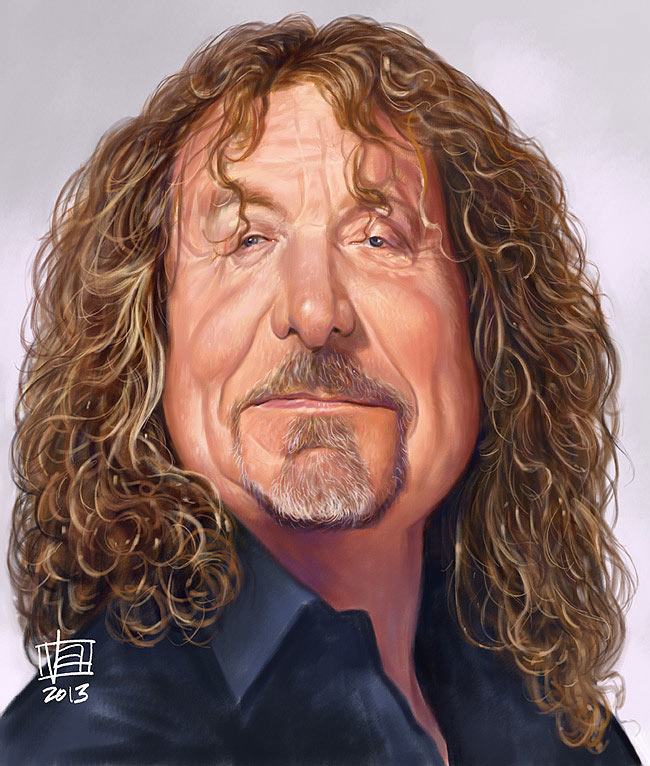 Caricatura de Robert Plant