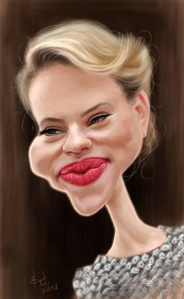 Caricatura de Scarlett Johansson