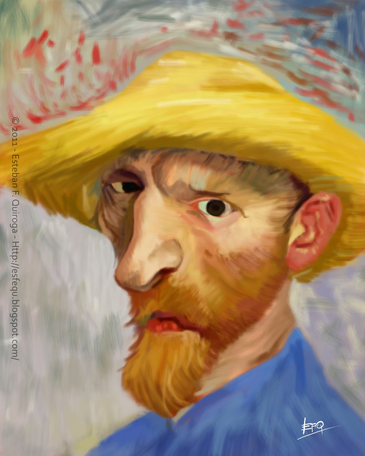 Caricatura de Vincent van Gogh