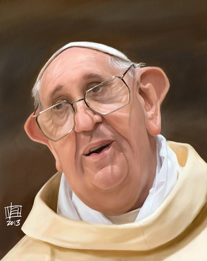 Caricatura del Papa Francisco