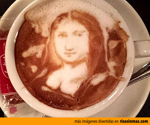 La Mona Lisa hecha con café