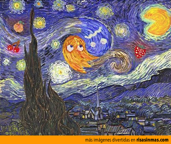 La noche estrellada y Pacman