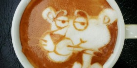 Latte art: La Pantera Rosa