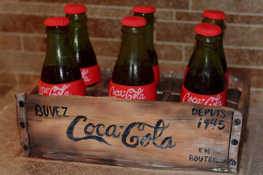 Tartas originales: Caja de botellas de Coca-Cola