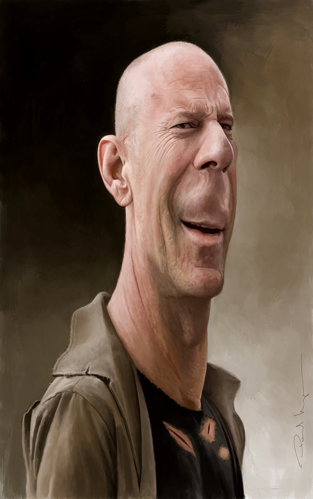 Caricatura de Bruce Willis
