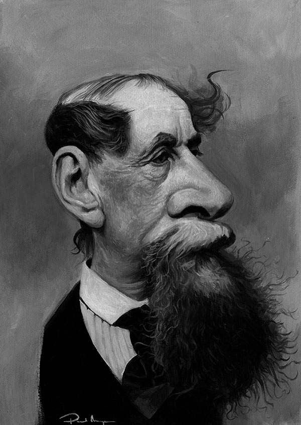 Caricatura de Charles Dickens