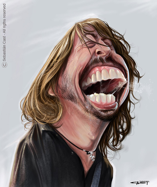 Caricatura de Dave Grohl de Foo Fighters