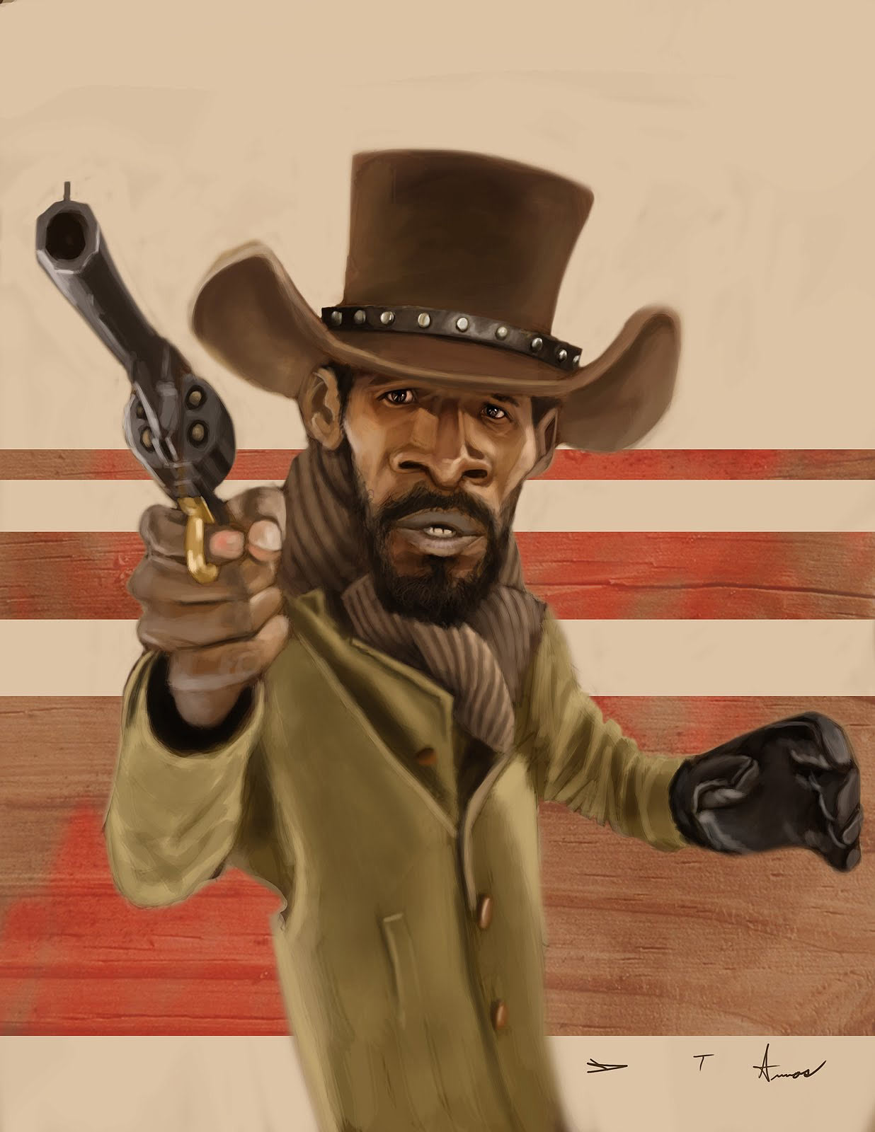 Caricatura de Django desencadenado