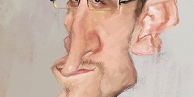 Caricatura de Edward Snowden