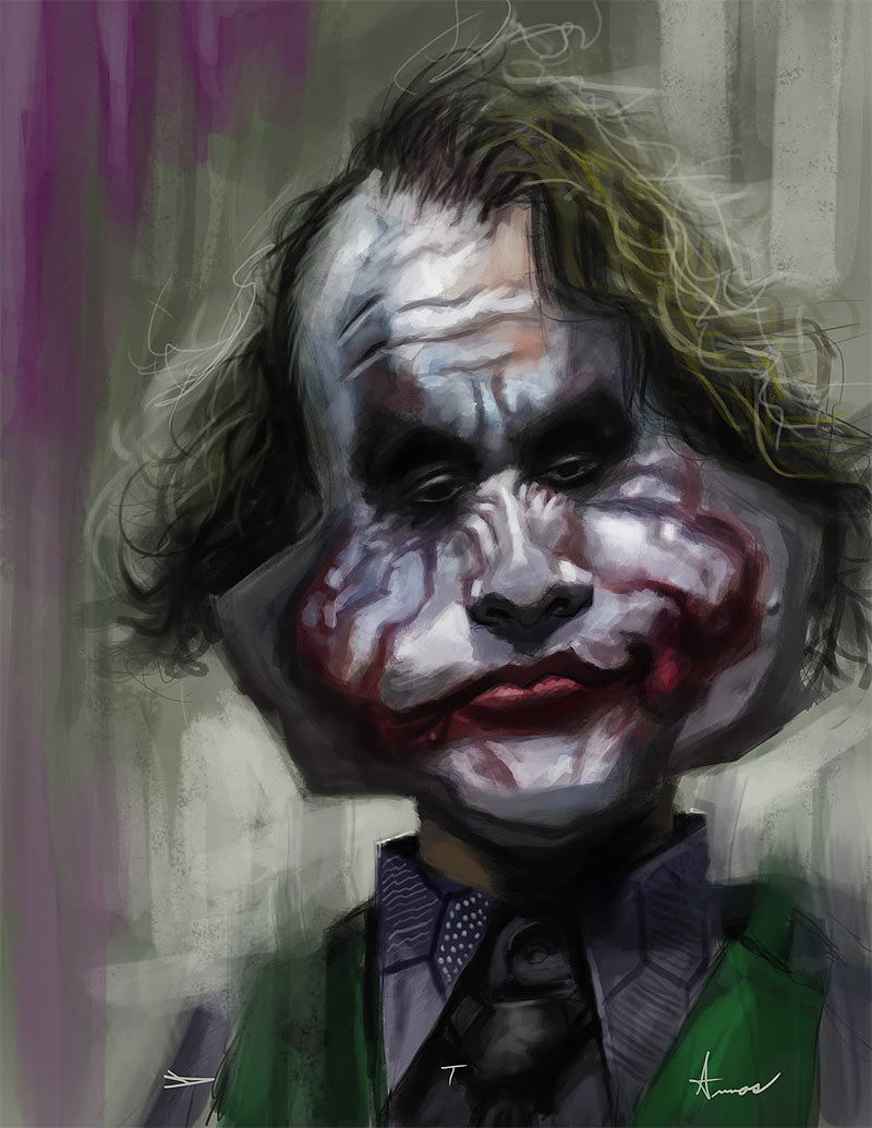 Caricatura de Heath Ledger como Joker