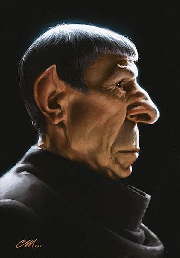 Caricatura de Leonard Nimoy de Sr. Spock de Star Trek