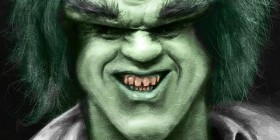 Caricatura de Lou Ferrigno como Hulk