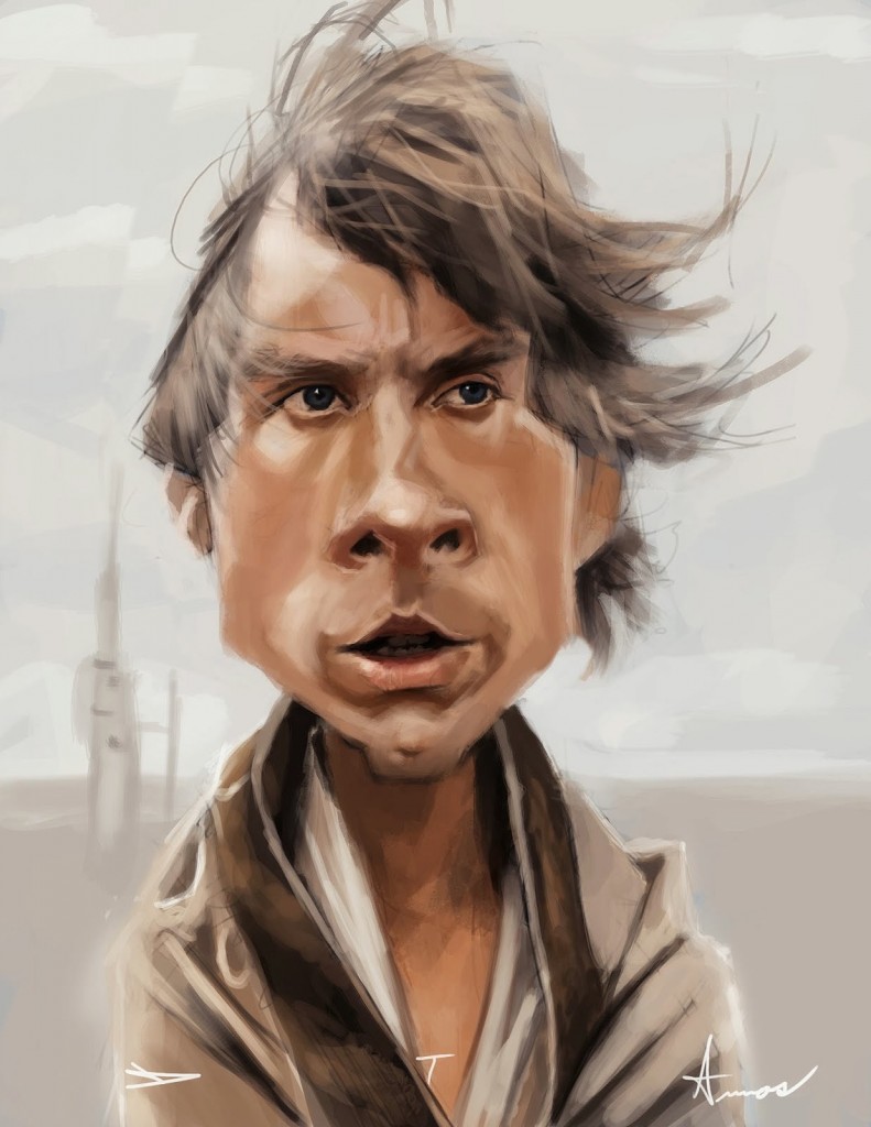 Caricatura de Luke Skywalker