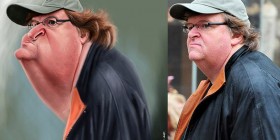 Caricatura de Michael Moore
