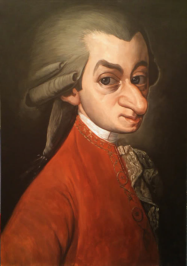 Caricatura de Mozart