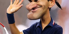 Caricatura de Roger Federer