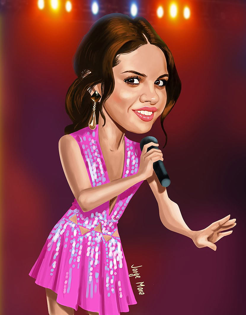 Caricatura de Selena Gómez