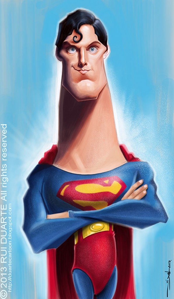 Caricatura de Superman (Christopher Reeve)