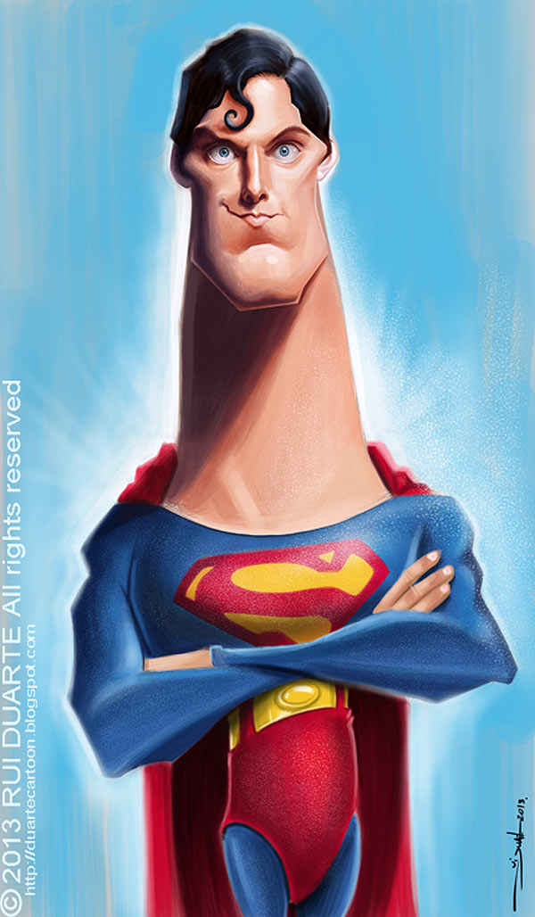Caricatura de Superman (Christopher Reeve)