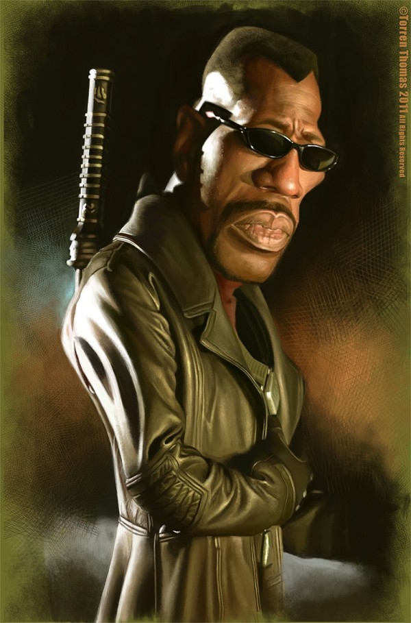 Caricatura de Wesley Snipes como Blade