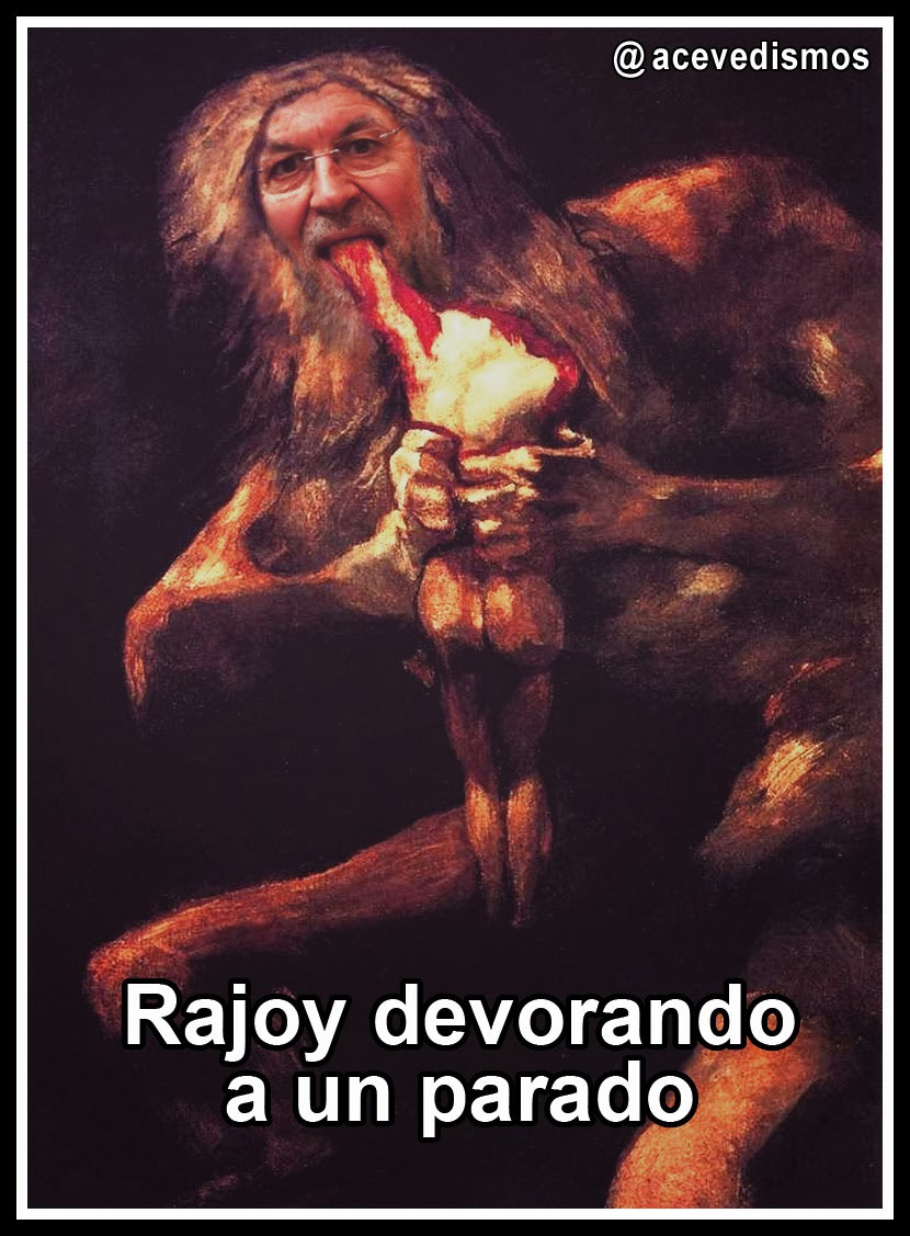 Rajoy devorando a un parado
