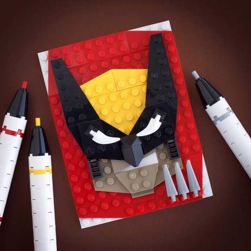 Retrato hecho con LEGO de Lobezno