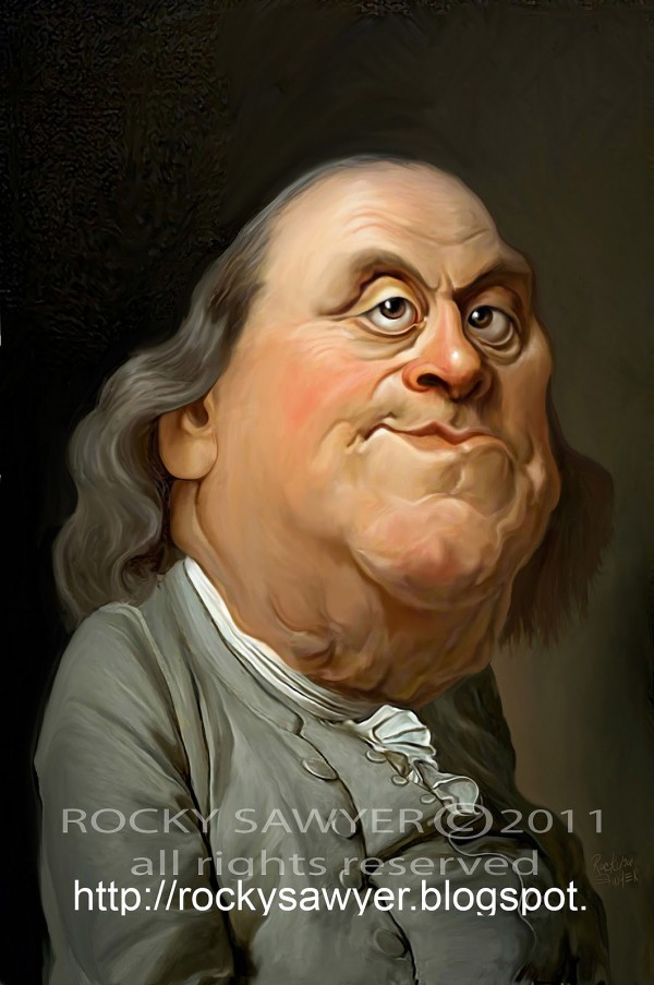 Caricatura de Benjamin Franklin