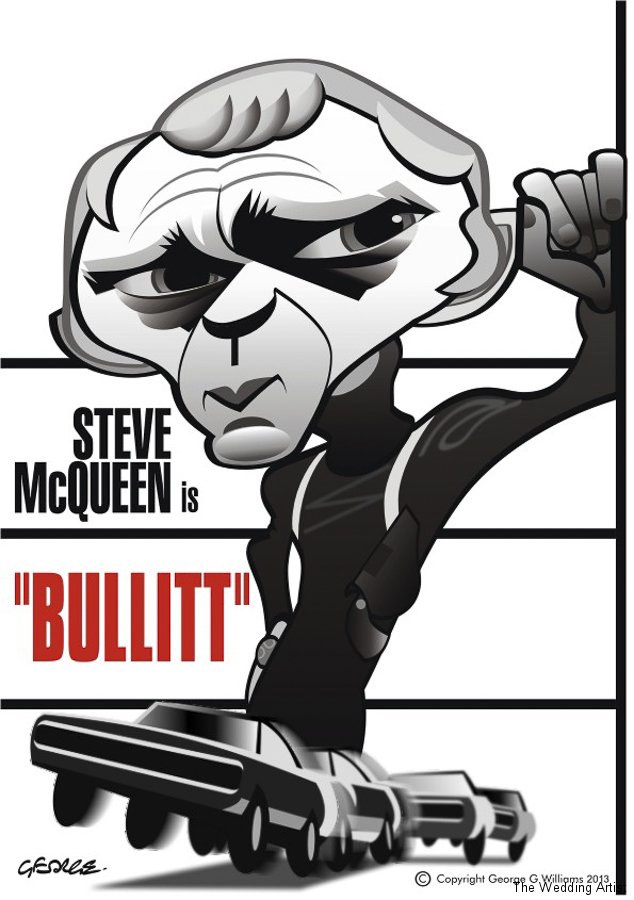 Caricatura de Bullitt con Steve McQueen