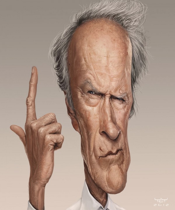 Caricatura de Clint Eastwood