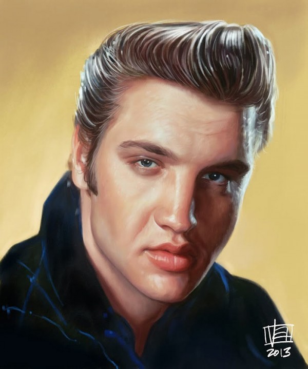 Caricatura de Elvis Presley