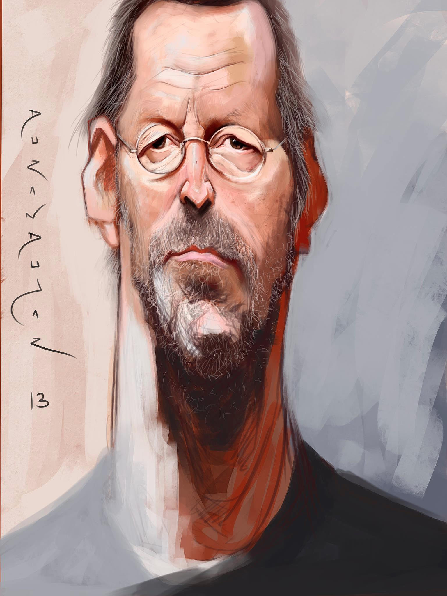 Caricatura de Eric Clapton