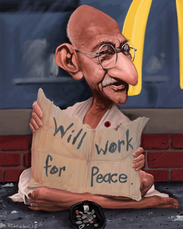 Caricatura de Gandhi