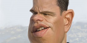 Caricatura de Matt Damon