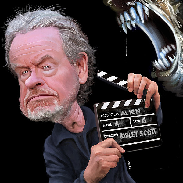 Caricatura de Ridley Scott