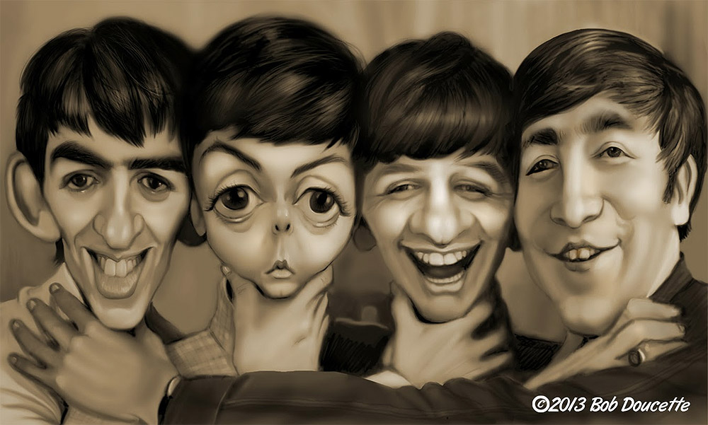 Caricatura de The Beatles