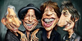 Caricatura de The Rolling Stones
