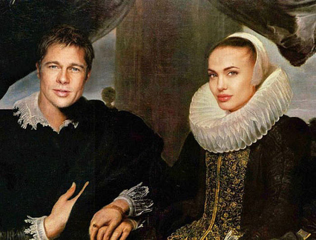 Cuadros clásicos con actores famosos: Angelina Jolie y Brad Pitt