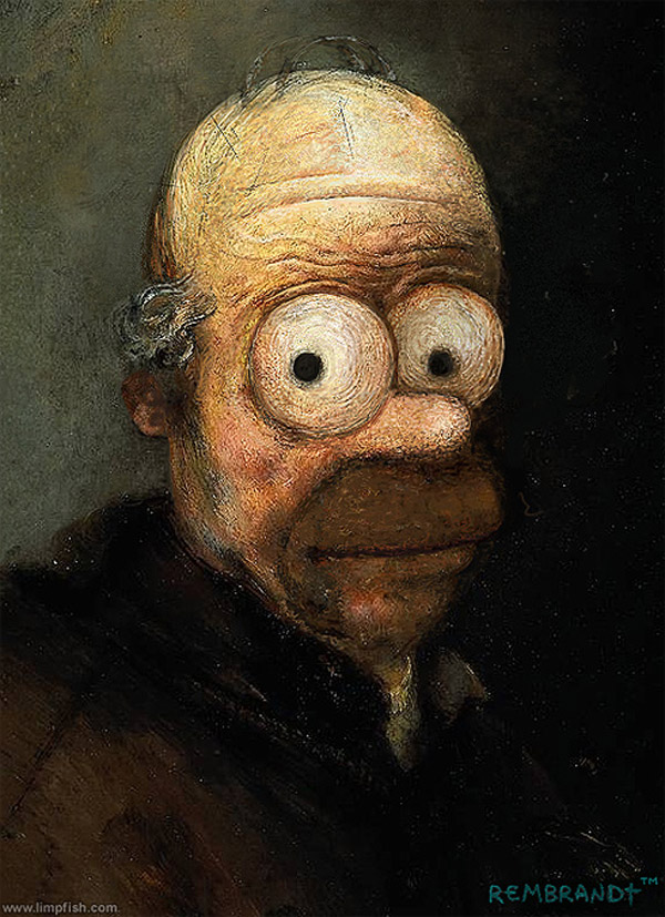 Homer Simpson como Rembrandt