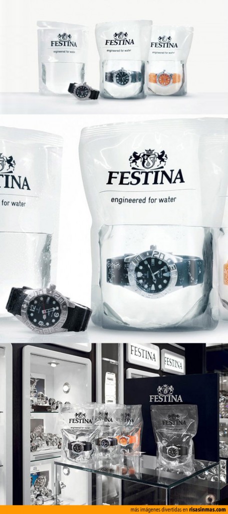 Los relojes que se venden en bolsas llenas de agua